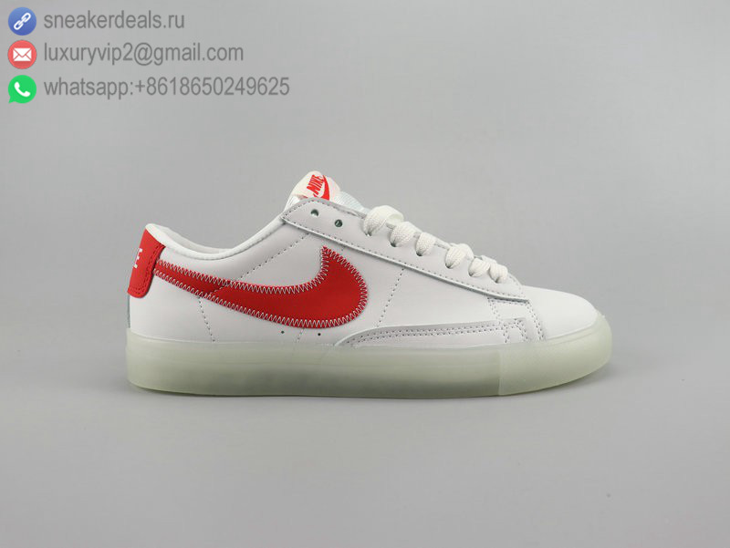 NIKE BLAZER LOW WHITE RED 3M LEATHER UNISEX SKATE SHOES